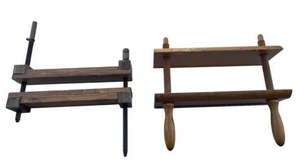 Pair of Vintage Wooden Book Binding Finishing Presses