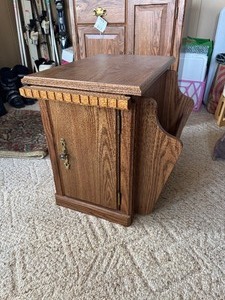 Side Table Magazine Rack W Pullout Shelf