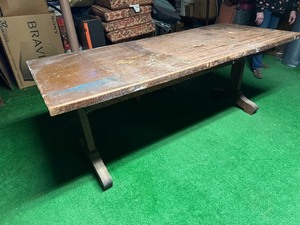 Vintage 1900s Solid Oak Wood Table- Library Table From Tech High School - Great To Refinish