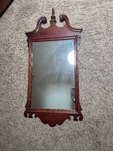 Antique 1940s Mahogany Wall Mirror