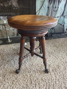 Antique Claw & Ball Foot Piano Stool