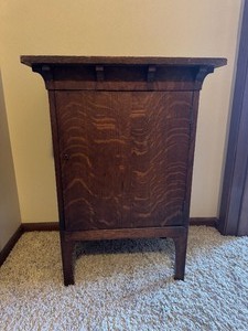 Antique Quarter Sawn Oak Liquor WineBar Cabinet