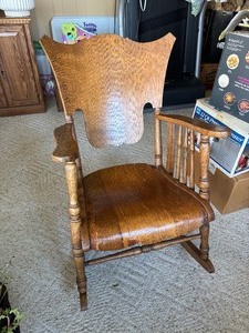 Vintage Solid Oak Rocking Chair
