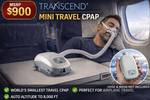 MSRP $900 TRANSCEND EZEX MINI TRAVEL CPAP MACHINE – WORLD'S SMALLEST &amp; MOST PORTABLE CPAP – AUTO ALTITUDE ADJUSTMENT UP TO 8,000 FT W/CARRY BAG &amp; POWER SUPPLY – GREAT WORKING CONDITION *NO HOSE/MASK INCLUDED