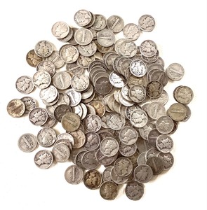 Large Group of Mercury Silver Dimes (1916-1945)