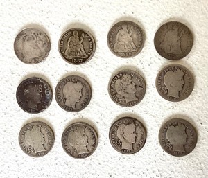 Group of Early Silver Dimes (1876-1913)