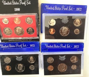 Group of 4 Proof Sets (1972 and 1980)