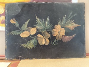 Antique Still Life Painting on Tin Panel