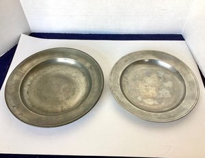 Pair of Antique Pewter Bowls