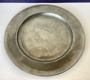 Large Antique Pewter Charger