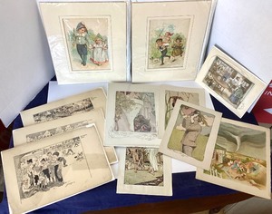 Group of Unframed Antique and Vintage Prints