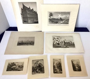 Group of 8 Antique European Etchings and Engravings