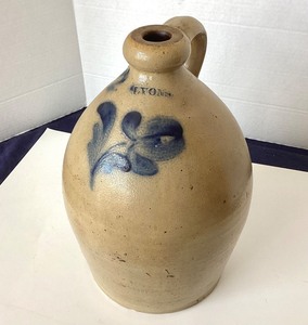 Antique Decorated Lyons Stoneware Jug