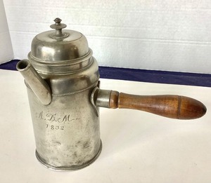Antique Pewter Footed Teapot Dated 1832