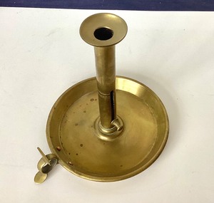Large Antique Brass Push Up Candlestick