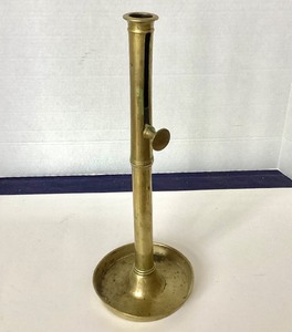 Very Tall Antique Brass Push Up Candlestick