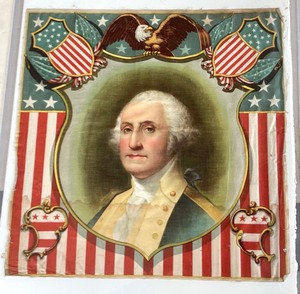 Important Antique Patriotic Lithograph On Linen