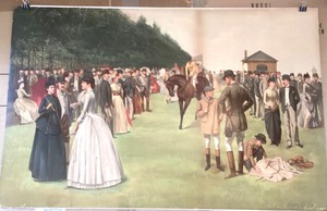 Antique English Horse Racing Lithograph