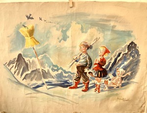 Unframed Scandinavian Oil on Canvas by Lloyd Hefindahl