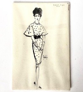 Original Fashion Design Illustration for Vogue Magazine (1960s)
