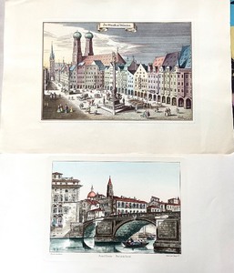 Group of 4 European Hand Colored Engravings