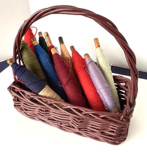Basket of Vintage Bobbins
