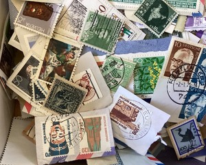 Large Group Unsorted Stamps