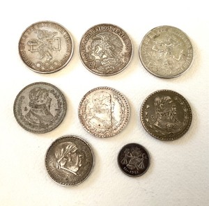 Group of 8 Vintage Mexican Silver Coins