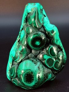 Rare large 3D Botryoidal Malachite Specimen  Polished Bulls Eye Patterns &amp Deep Forest Greens - Museum Quality, Collectors Piece - (1 lb 14.1 oz  854 g)