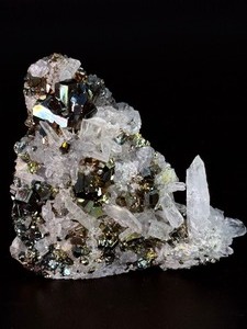 World-Class Iridescent Pyrite with Quartz Points  Rare Collector Specimen - (6.8 oz  194 g)