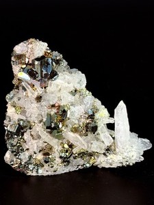 World-Class Iridescent Pyrite with Quartz Points  Rare Collector Specimen - (6.8 oz  194 g)