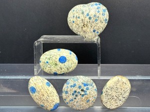Collection&nbspFive Premium Hand-Polished K2 Stone Specimens (Granite &amp Azurite)