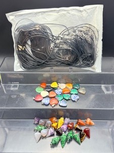 Bulk DIY Healing Crystal Necklace Kit - Heart &amp Hexagonal Point Gemstone Set