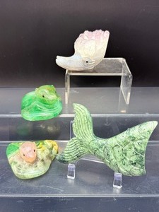 Exquisite Hand-Carved Artisan Gemstone Figurine Collection