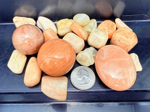 Natural Peach Moonstone Tumbled Stone Set - Polished Healing Crystals for Emotional Balance &amp Creativity - (8.12 oz  258 g)