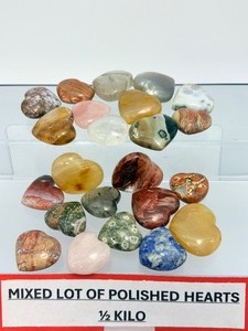 12 Kilo Bulk Lot Premium Natural Mixed Gemstone Hearts  Hand-Polished Pocket Worry Stones & Healing Crystals Set