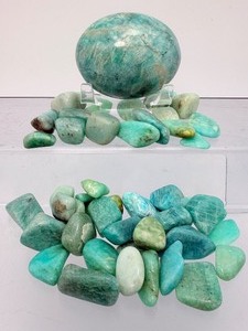 &nbspNatural Amazonite Stone of Courage Collection  Tumbled Stones &amp Large Polished Sphere&nbsp