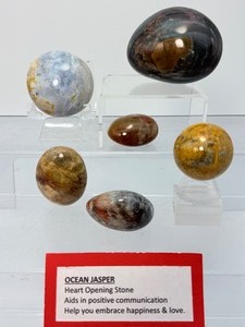 Premium Madagascar Ocean Jasper Set  6 Polished Collector Spheres &amp Gallets