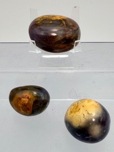 Rare Purple Chalcedony Palm Stone Set  The Master Dream Stone from Indonesia