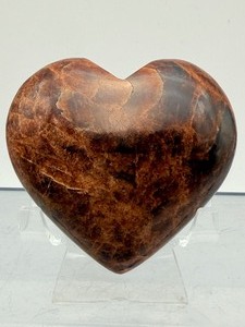 Rare Earthy Red Almandine Garnet Heart  Polished Masterpiece for Healing &amp Grounding - (6.2 oz  177 g)