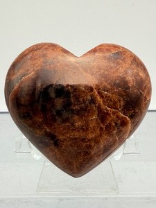 Rare Earthy Red Almandine Garnet Heart  Polished Masterpiece for Healing &amp Grounding - (6.2 oz  177 g)