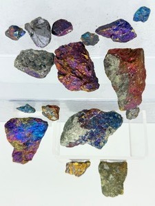 Raw Chalcopyrite Peacock Ore Specimen Lot  Iridescent Rainbow Healing Crystals