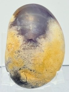 Stunning Polished Mossy Plume Agate Specimen  Rare Internal Feather Patterns