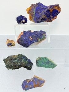 Natural Azurite & Malachite Raw Mineral Specimens Rare Crystalline Deep Azure & Forest Green Copper Ore Collection