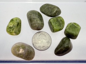 7pc Natural Polished Vesuvianite Idocrase Tumbled Stone Set  Powerful Crystal for Emotional Release & Creative Inspiration