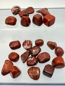 Premium Brecciated Jasper Tumbled Stones  High-Polished Natural Red Jasper Gems with Hematite Veining  Grounding Root Chakra Crystals for Reiki, Jewelry, and Collections