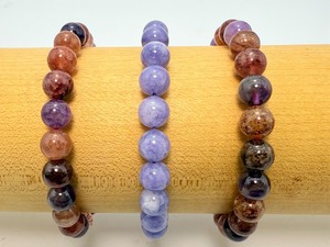 Premium 3-Piece Natural Gemstone Bracelet Set Rare Super Seven Melodys Stone and Translucent Lavender Chalcedony 10mm Beaded Jewelry Collection
