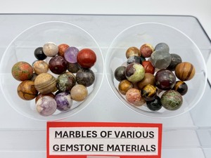 Collection of Polished Gemstone Spheres  Assorted Mineral Specimens