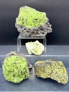 Rare Natural Peridot in Basalt Matrix Cluster  Raw Gem of the Sun Olivine Xenolith Specimens  Authentic ArizonaSan Carlos Mineral Collection