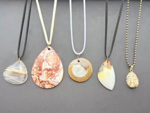 Earthy Treasures  A Five-Piece Collection of Fossil and Natural Stone Necklaces